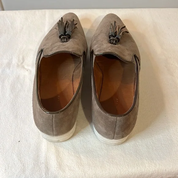 ALL BLACK BRAND, Taupe suede tassel shoes size 37.5. - Picture 3 of 7